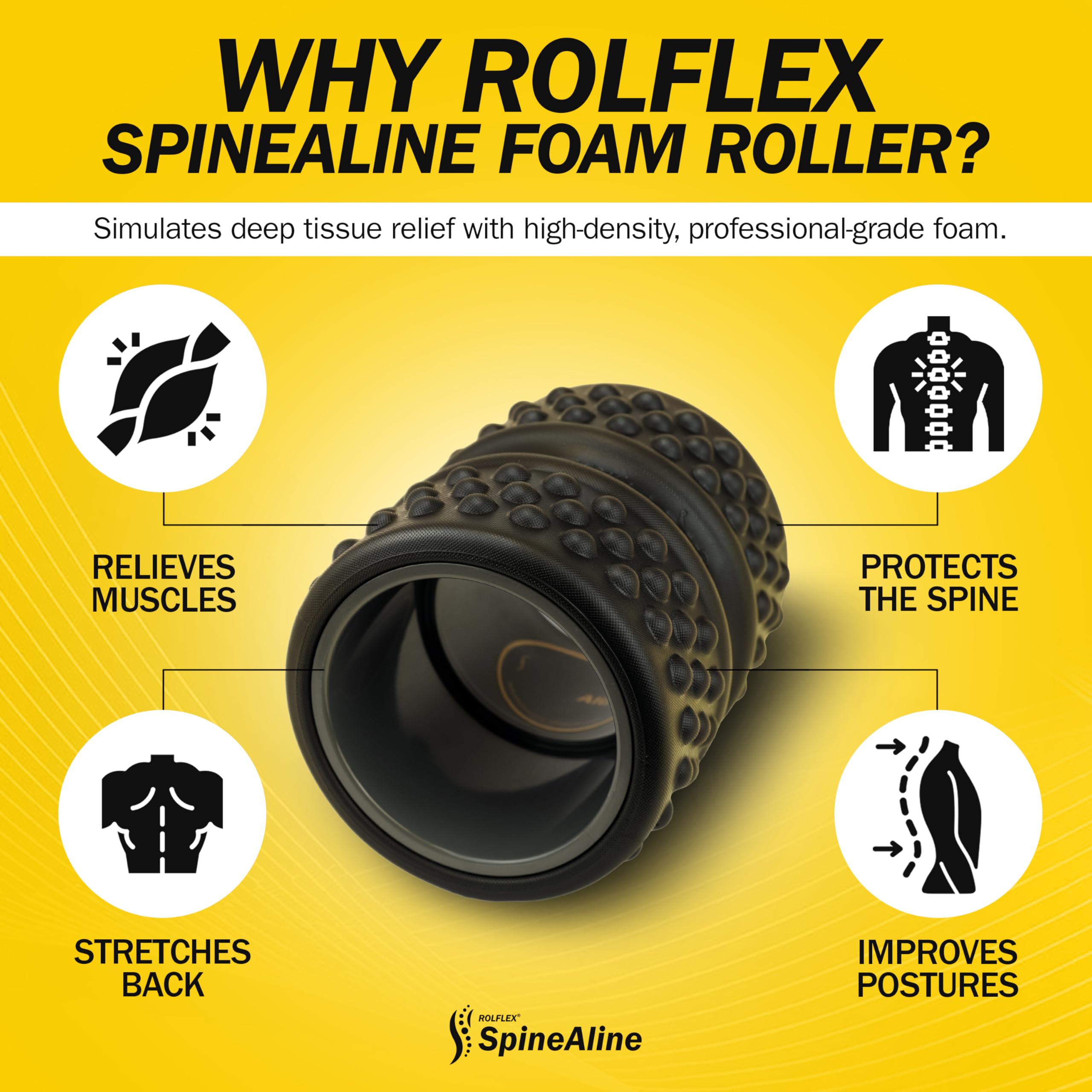 Amazon.com : Rolflex SpineAline Back Roller – Muscle Rollers Deep
